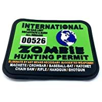 Permiso de Caza de Mundo Zombie Internacional Parche Grande de Airsoft de PVC Naranja
